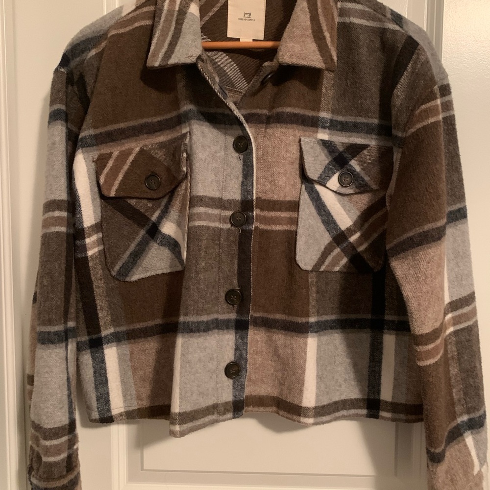 Thread & Supply Brown Plaid Jacket